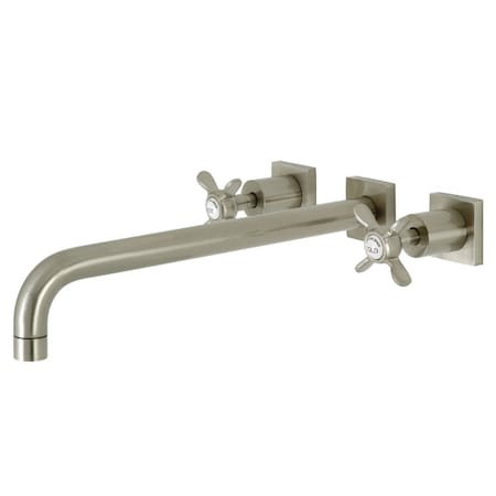 Kingston Brass KS6048BEX Wall Mount Tub Faucet, Brushed Nickel KS6048BEX